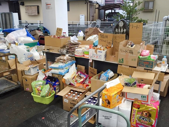 熊本地震で届いた救援物資